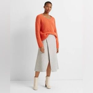 CLUB MONACO Italian Yarn Wool Alpaca Blend Knit Orange Sweater - Size XL / TG